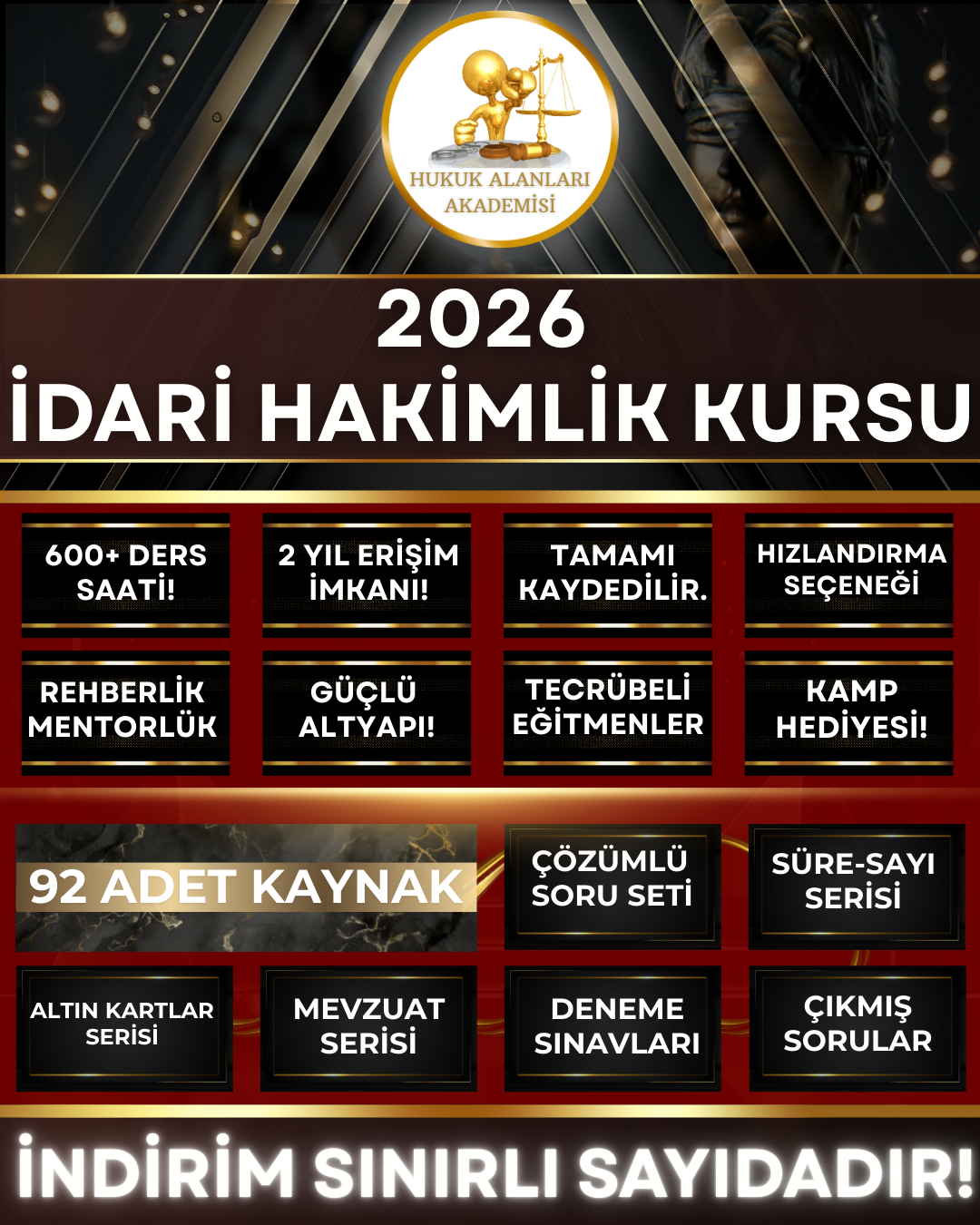 İDARİ HAKİMLİK KURSU (12 TAKSİT İMKANI!) (KAYNAKLI)